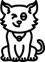 Winking Cat Face Illustration vector