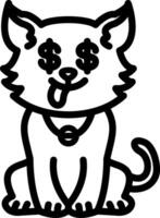 Greedy Hungry Cat Cartoon Design vector
