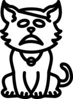 Sick Ill Cat with Thermometer vector