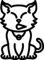 Grimacing Awkward Cat Expression vector