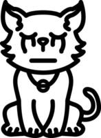 Loudly Crying Cat with Tears vector