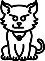 Bad Mood Cat Facial Sketch vector
