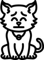Pensive Thoughtful Cat Artwork vector