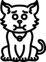 Nauseated Cat with Sick Look vector