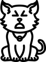 Sad Relieved Crying Cat Head vector