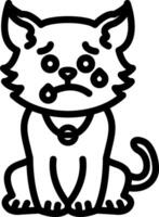 Anxious Cat with Sweat Drops vector