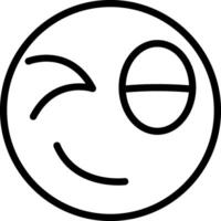 Wink Face Expression Icon vector