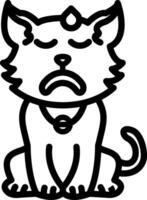 Hot Sweating Cat Cartoon Icon vector
