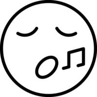 Singing Emoji With Notes vector
