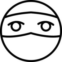 Ninja Face With Headband vector