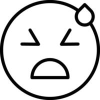 Sad But Relieved Emoji Face vector
