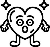 Surprised heart face design vector