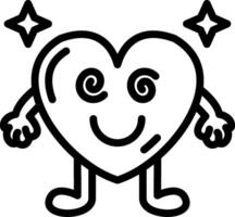Hypnotized heart with spiral eyes vector