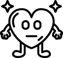 Neutral heart with blank face vector