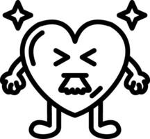 Vomiting heart with sick face vector