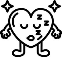 Sleeping heart with closed eyes vector
