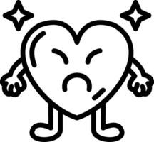 Upset heart with sad tears vector