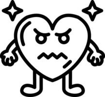 Crying heart emotional cartoon vector
