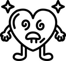 Dazed heart confused expression vector
