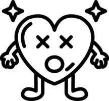 Dizzy heart with spinning eyes vector