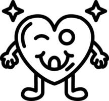Yummy heart with tongue out vector