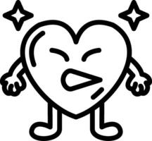 Grimacing heart with tight smile vector