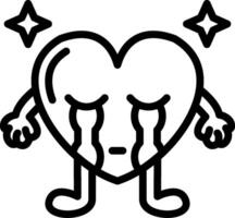 Loudly crying heart cartoon vector