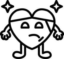 Heart with bandaged head icon vector