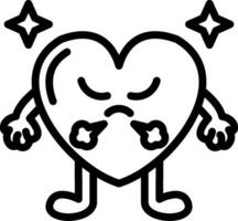 Steaming heart angry cartoon vector