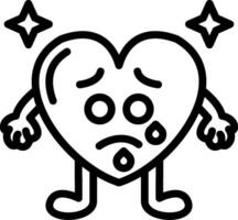 Anxious sweating heart face vector