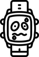 Nervous Face Watch Dial Design vector
