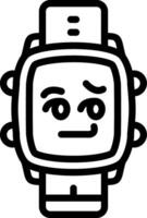 Smirk Expression Watch Dial Design vector
