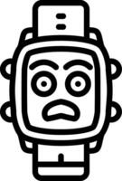 Fearful Face Watch Dial Style vector