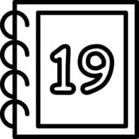 Nineteen Counting Icon For Kids vector