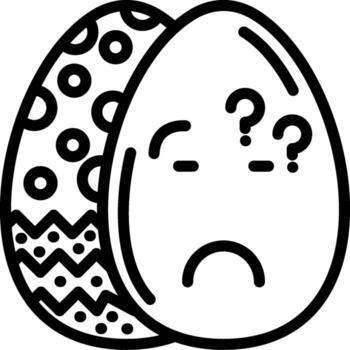 Thinking Pose Easter Egg Head vector