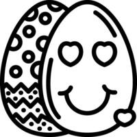 Smile With Hearts Eyes Egg vector