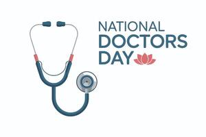 National Doctors Day with Stethoscope on White Background vector