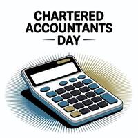 Chartered Accountants Day Graphic with Calculator poster vector