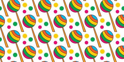 Bright colorful striped lollipop seamless pattern vector