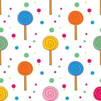 Round colorful lollipop seamless pattern vector