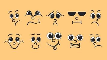 Cartoon facial expressions with different emotions vector