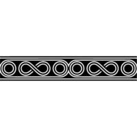 Geometric Infinity Loop Border in Black and White. vector
