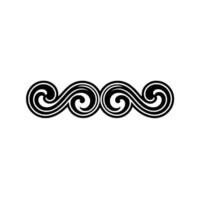 Black Swirl Ornament on White Background - Decorative Element. vector