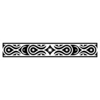Ornate Black Border with Stars and Geometric Pattern on White. vector