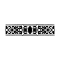 Floral Border in Black and White, Elegant. vector