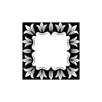 Elegant Floral Frame, Monochrome , Blank Space for Text. vector