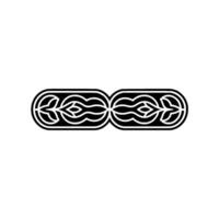 Abstract Floral Symmetry Border, Minimalist , Black White. vector
