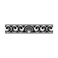 Elegant Black and White Border with Shell Motif. vector