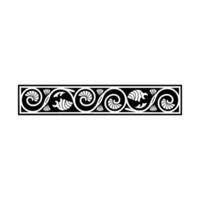 Elegant Black White Ornate Border, Swirls and Leaf Motif. vector