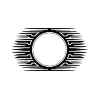 Modern Black White Badge Circle Frame Speed Lines. vector